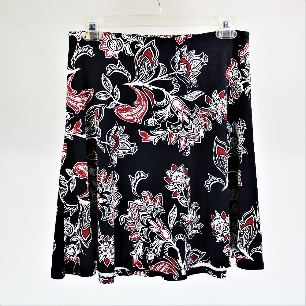 Ann Taylor | Black w/ Floral Pattern Skirt